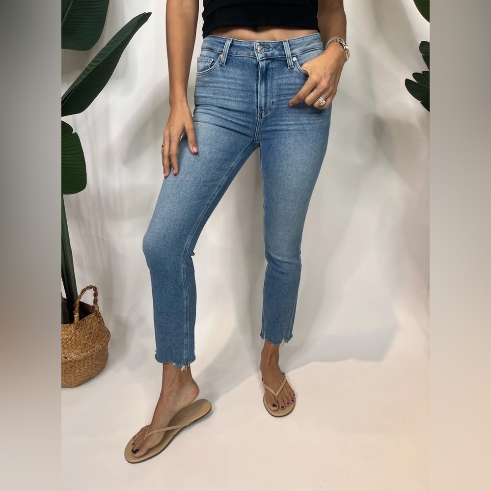 Paige Denim Cindy High Rise Straight Jean In Mel Destroyed Hem - Size 29